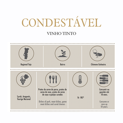 Condestavel premium Vinho Tinto - Låda med Rött vin (6 flaskor)